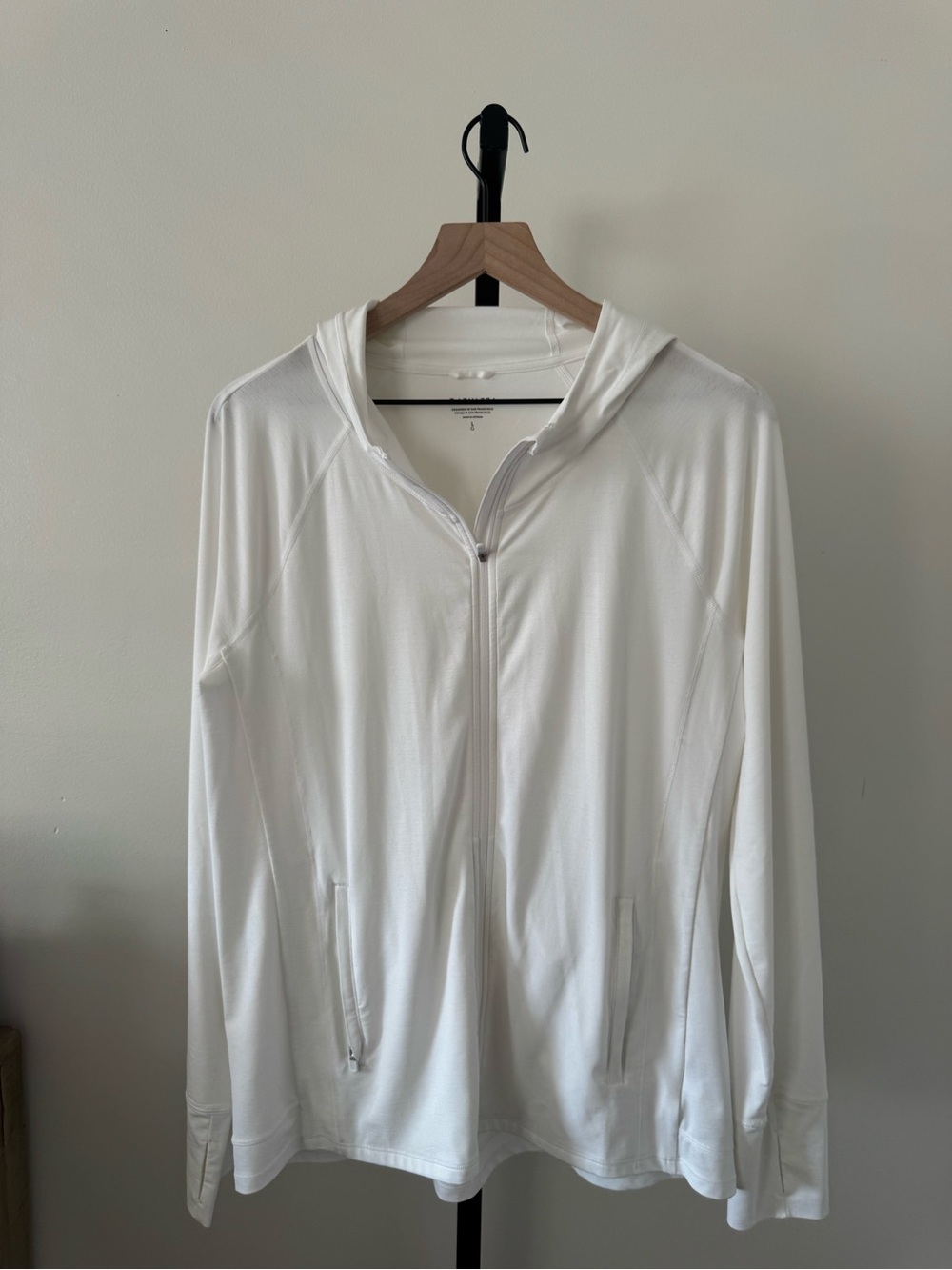 Athleta White Hooded Zip Jacket